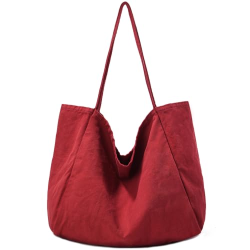 Image of Canvas Tote Bag for Women Large Hobo Shoulder Bag for Work Travel Casual Message Bag Tote Purse handbags