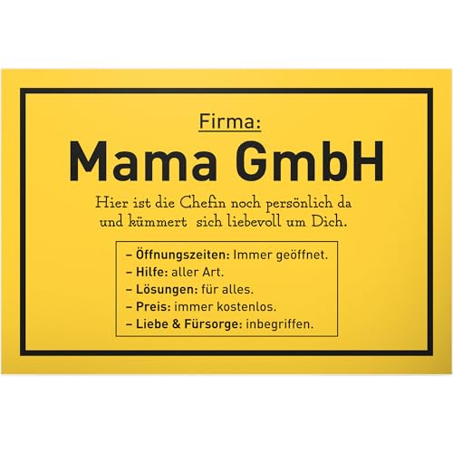 DankeDir! Firma Mama GmbH - Schild - Mutter Geburtstagsgeschenk Mama Geschenk Muttertag - Geburtstag Geschenkidee Karte Weihnachten Glückwunschkarte Muttertagsgeschenk