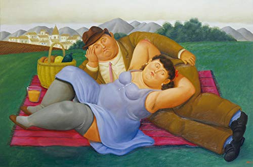 Get Custom Art Fernando Botero - Picnic, Poster Art Print Wall Decor - Size 16x24 Inches