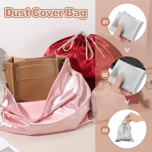 Sac de rangement en soie gris avec cordon pour protéger vos sacs à main