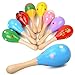E-lishine Mini Wooden Maracas Rattles Egg Shaker Kids Musical Party Favor Kid Baby Shaker Sand Hammer Toy (Random Color Pattern)