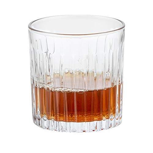 MZP Italin Premium Luxury Fashioned Crystal Whiskey Glasses Set of 4 pcs- 300 ml Bar Glass for Drinking Bourbon, Whiskey Glass (Chutki ~4) 4