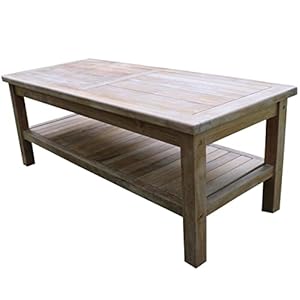 TITAN GREAT OUTDOORS 47in Grade A Teak Outdoor Coffee Table with Shelf, Indoor Outdoor Patio Furniture TITAN GREAT OUTDOORS 47in Grade A Teak Outdoor Coffee Table with Shelf Indoor Outdoor Patio Furniture