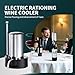 Upgraded Wine aerator Electric Wine Decanter, Rechargeable Automatic Wine Dispenser withStorage Base,Two Modes:long press to continuously Dispense wine/single press to Dispense75ml of Wine(Silver-set)