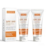 2 Pezzi Crema Solare SPF 100, Protezione Solare 100 SPF Viso, Una CremaSolare Idratante, Non Grasso,...
