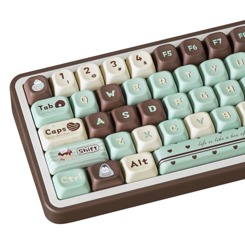 Image of Cute Keycaps Mint Chocolate Green 145 Keys Key Cap for Cherry MX