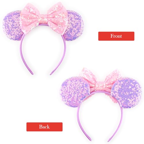 Image of DRESHOW Mouse Ears Bow Headbands Glitter Party Decoration Cosplay Costume for Women