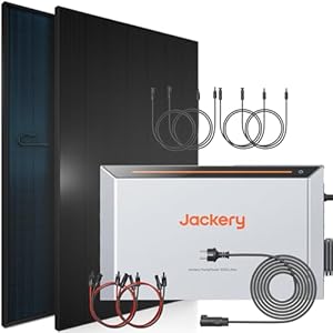 SUNNIVA® 920W Balkonkraftwerk mit 2,048 kWh Speicher Jackery HomePower 2000 Ultra, BIFAZIAL FULLBLACK komplett Steckdose, PV Solaranlage Komplettset mit Solarspeicher, 2x 460W N-Type Glas-Glas BIFA