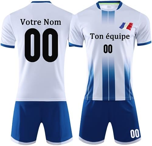Maillot de Foot Personnalisable Maillot de Foot Enfant Personnalisé Ensemble T-Shirt Shorts 2 pièces personnalisé Nimporte Quel numéro de nom Team Logo Jersey
