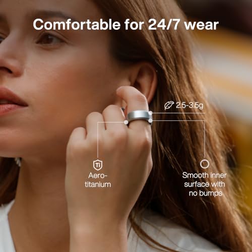 Image of POBOVi Gen 2 Titanium Smart Ring for Women & Men, Sleep & Heart Rate Tracker, No Subscription, Size Before You Buy (Rosegold, 11)