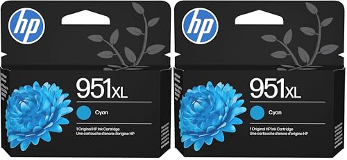 Image of HP 951XL Cyan High-Yield Ink Cartridge | Works with OfficeJet 8600,Pro 251dw,276dw,8100,8610,8620,8630 | Eligible for Instant Ink-| CN046AN,(Pack of 2)