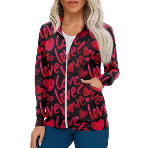 Scrub Jackets for Woman Zip Up Long Sleeve Tops Print Plus Size Womens Scrubs for Women Nursing Shirts with Pockets