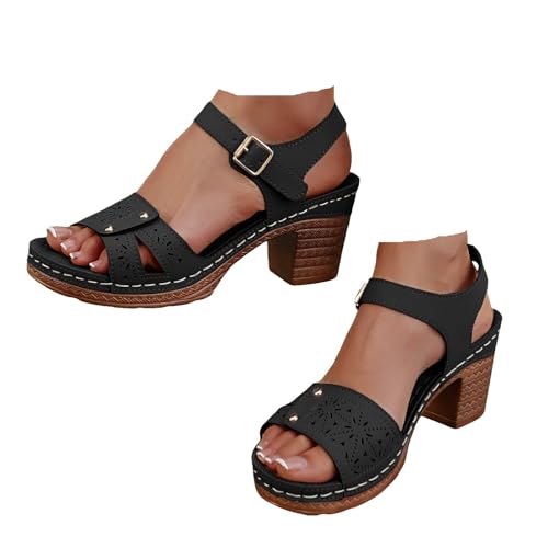 Sandals for Women 2025, Comfortable Dressy Womens Wedge Sandals, Orthopedic Sandals for Women, Summer Walking Wedges Shoes, Casual Platform Sandals with Adjustable Hook Loop
