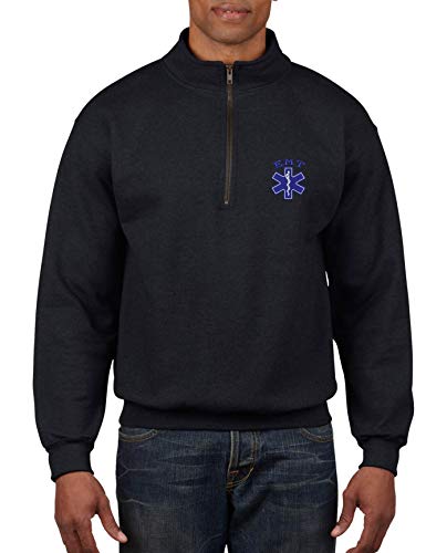 ALLNTRENDS Adult Zip Collar Sweatshirt EMT Embroidered Technician Top2