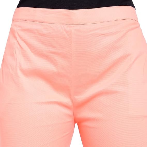 Image of BLUE STAR SHARK Stretchable Cotton Lycra Cigarette Pants | Versatile and Stylish Women's Pants | Comfortable Slim Jeggings | Ankle Length Straight Trousers for Office, Formal, Casual Wear