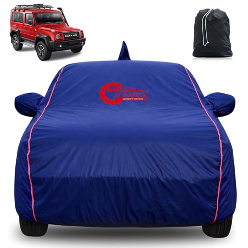 Image of 100% Waterproof Car Cover for Force Gurkha 5-Door 2024-2026 | All-Weather, Dustproof & UV Protection | Heavy-Duty 3-Layer Fabric | Custom Fit with Mirror & Antenna Pocket | Navy Blue