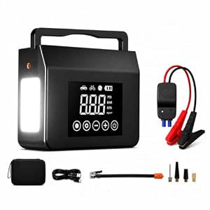 4000A Jump Starter with Air Compressor, 150PSI Tire Inflator, LED Light