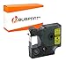 Produktbild Bubprint Kompatibel Schriftband Kassette als Ersatz für Dymo 45018 S0720580 Labelpoint Labelmanager 150 100 210D 280 160 450 120P 220P 260P 300 350 360D 400 420P 500TS D1 12mm x 7m Schwarz auf Gelb