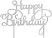 Produktbild PuTwo Tortendeko, Happy Birthday Tortendeko, Tortendeko Geburtstag, Kuchendeko Geburtstag, Kuchen Deko, Cake Topper Happy Birthday, Cake Topper für Geburtstagsdeko Frauen und Mädchen (Silber)