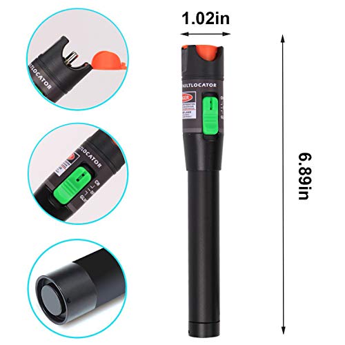 visual fault locator vfl fiber optic tester kit include single mode 9125um fc male to lc female adapter fiber light pen for network cable test