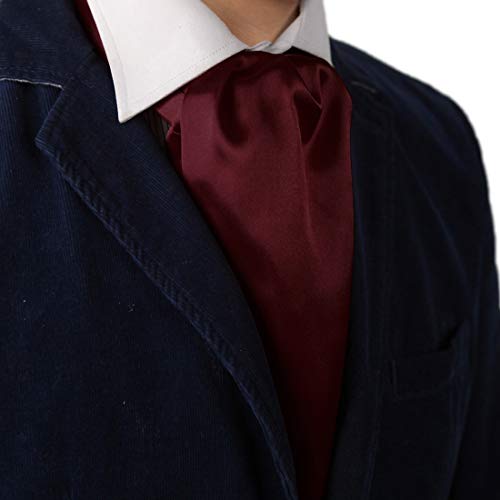 Brown Plain Long-Self Day Ascot For Wedding 53"-Long Tall Satin Long-Self Neckerchief Retro Web C.C.AQ.G.022 Dan Smith Root Beer