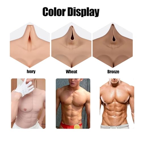 Faux seins en silicone artificiel-faux ventre musculaire-gilet musculaire de simulation artificielle costume de poitrine masculin réaliste faux seins-convient aux travestis,S-Lvorywhite – vue 2