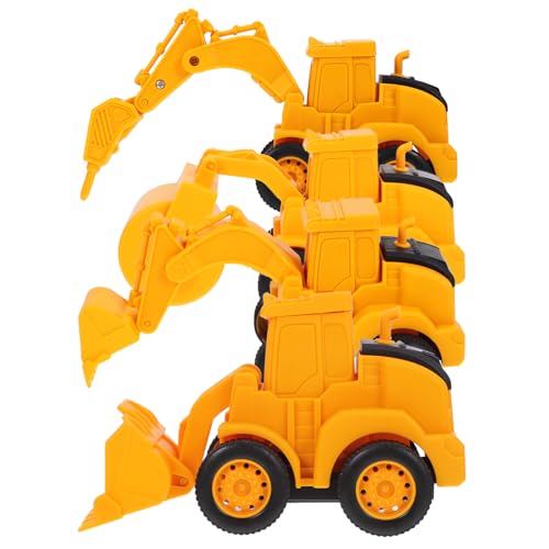 WESIEVYA Conjunto De 4 Modelos De Camiones De Construcción para Juguete De Simulación De Excavadora y Cargadora De ástico Divertido para a Partir De 2 Años