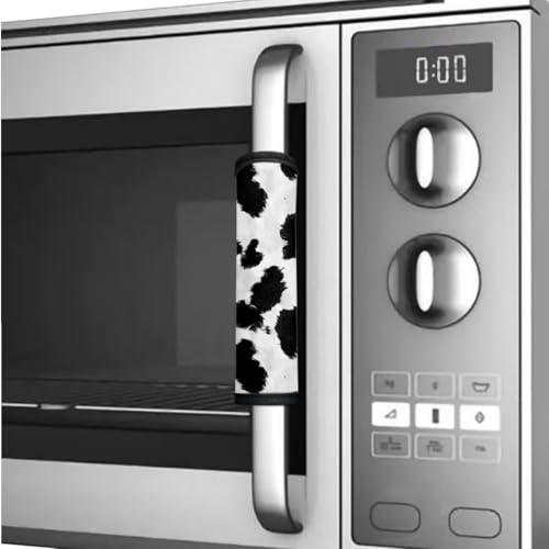 Image of 6 PCS Fridge Door Handle Covers Refrigerator Microwave Door Cloth Decor Accessories Waterproof Keep Kitchen Appliances Clean Keep Off Fingerprints Oil Stains, Cow Print
