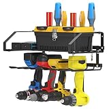 BOSTANA Power Tool Organizer 2Layer, Garage Storage Shelves,Metal Wall Mounted Shelves, Utility Tool