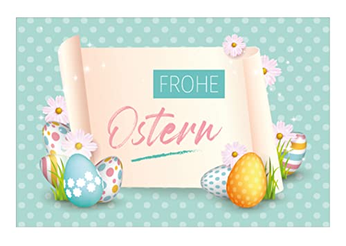 1 carte de Pâques de qualité supérieure avec enveloppe (carte pliante) de 12 x 18 cm, carte de vœux pour Pâques avec beau motif de Pâques, joyeux Pâques, cartes de vœux de Pâques Cover