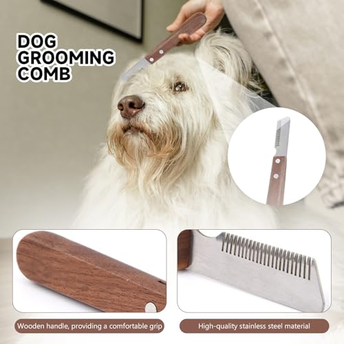 ZMZaoan Trimmmesser für Hunde, Trimmmesser Hund Trimm Messer Pflegemesser Unterwolle - Trimmesser Rauhaar für Hunde Terrier Dackel Rauhaardackel, Hundehaarschleifen und Katzen Rechtshändig
