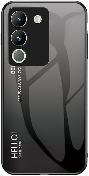 Compatible with Honor V30 5G / V30 Pro 5G Case,3-layer combination PC Glass back panel+TPU Silicone Anti-drop Phone Case Cover Grey