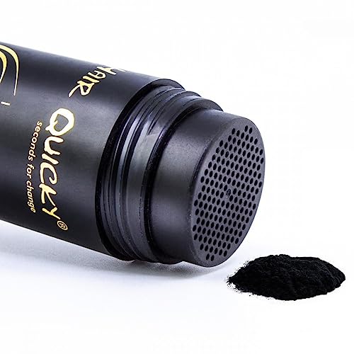 Hair Quicky® Premium Hair Fibers, fibras de pelo, construcción de pelo espesante de cabello, en caso de alopecia calvicie caída del pelo o cabello ralo, natural queratina | 12g | negro