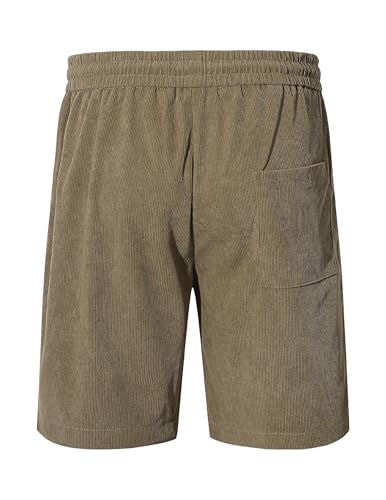 Rückansicht der Casual Kurzhose mit praktischem Bund. - Detailansicht von TARAINYA Corduroy Shorts Herren Angebot –...
