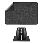 Heat Resistant Mat for Air Fryer, 60 x 40cm Fireproof Silicone Mats for Kitchen Counter, Heat Proof Mat, Non-Slip & Waterproof for Air Fryer, Coffee Maker, Oven, Toaster, Microwave (Black)