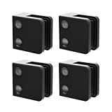 Glass Clamp－4 PCS Black Adjustable Flat Square Glass Shelf Bracket, 1/4 