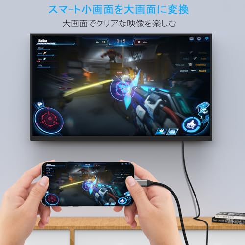 2026新登場 USB Type C HDMI 変換ケーブル 2M 4K@60Hz 映像出力 USB-C HDMI 変換タイプC 40Gbps高速転送設定不要 iPhone16,iPhone 15,iPad Pro,MacBook Air,MacBook Pro, Galaxy,Thunderbolt 3/4/5 hdmi ケーブル タイプc 変換アダプタ