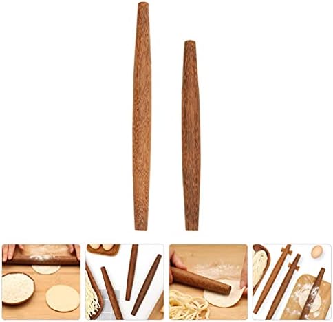 Luxshiny 2Pcs Wooden French Rolling Pin Tapered Roller Dough Roller Dumpling Wrapper Stick Kitchen Tool for Baking Fondant Pie Crust Cookie Pastry 25cm 30cm
