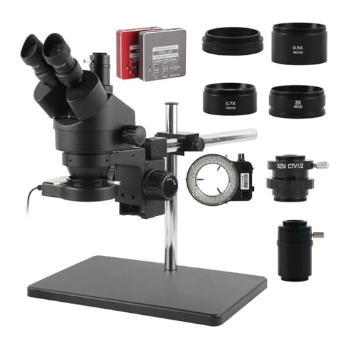 顕微鏡キット 48MP VGA HDMI USB 2K 4K デジタル Microscopio カメラ 3.5X-90X サイマル焦点三眼実体顕微鏡 PCB 電話はんだ付け修理に適しています 顕微鏡レンズアダプター (Color : 37MP HDMI U