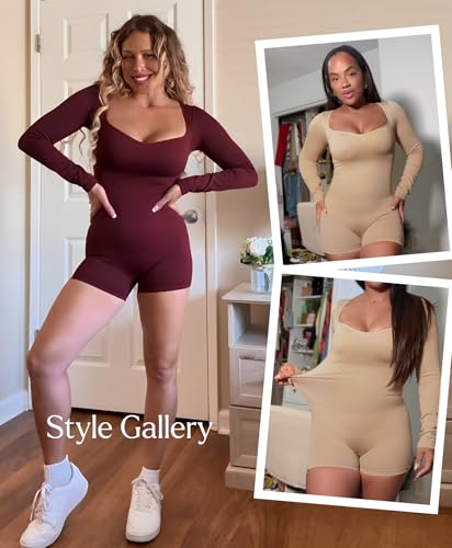 Popilush Long Sleeve Jumpsuit for Women Athletic Romper Gray XXL - image 2