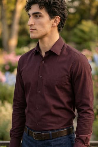 Image of Louis Philippe Men's Slim Fit Easy to Iron Everyday wear Premium Cotton Full Sleeve Solid Formal Shirt