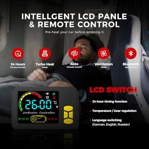 Sunster 8KW Portable Diesel Heater, DC12V 24V & AC 240V Diesel Air Heater with Bottom Bracket, APP Control, LCD Monitor, Auto Start-Stop for Car Trucks campervan RV Motor-Homes 2025 Upgraded - Image 3