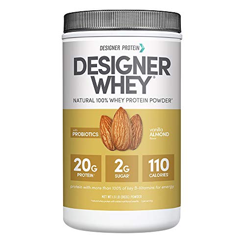 Designer Whey Protein Powder, Vanilla Almond, 1.9 Lb, Non GMO, Made in USA Designer Whey Protein Powder, Vanilla Almond, 1.9 Lb, Non GMO, Made in USA