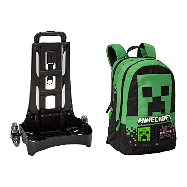 Minecraft rygglös ryggsäck, grön, Taglia unica, avslappnad, Färg: grön, Taille unique, Avslappnad