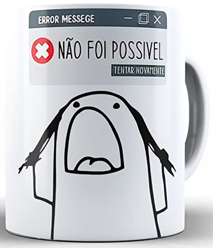 Caneca Paciência Flork Meme 325 Ml De Porcelana