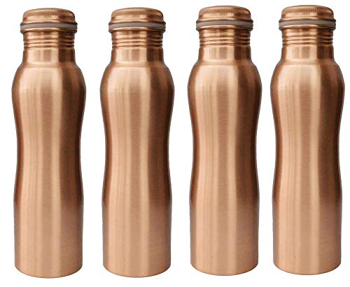 Solid Pure Copper Indian Handmade Ayurveda Health Beneficial Drink Ware Bottle Jointfree Leakproof Drinking Vacuum Flask Pitcher Bottles #TOP4