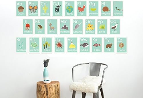 Amazon.com: English Alphabet 5x7 Wall Cards, Our World, Nature Themed ...