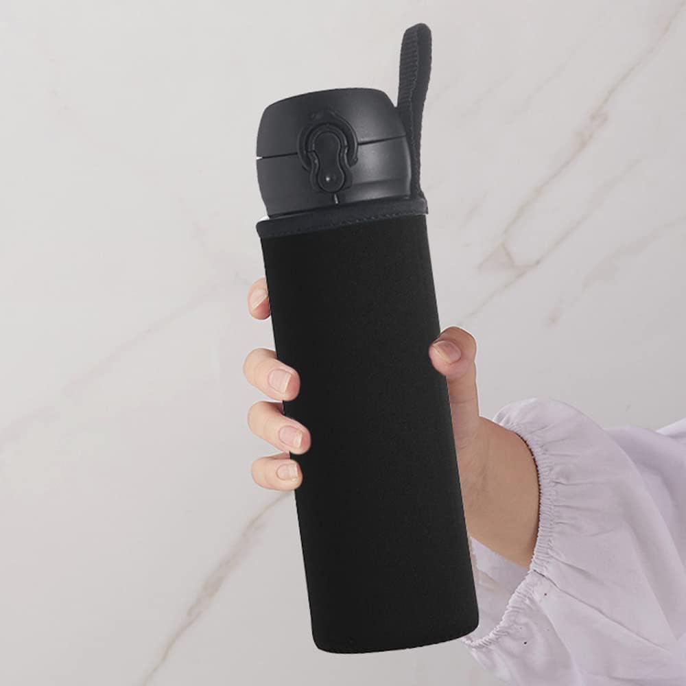 WsKingWA Water Bottle Sleeve Neoprene Pouch for Outdoor Hiking Travel (550ml, Black), 550 ml - Image 5