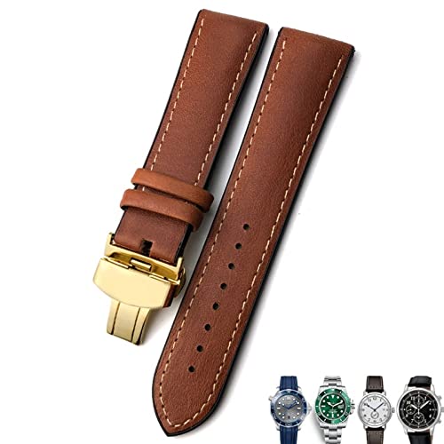Bracelet de montre en cuir 21mm noir brun pour montre Omega 300