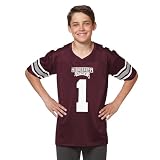 Little King NCAA -Touchdown Pass-Youth Teen Boys Team Football Jersey-Mississippi State-Maroon #1-Youth Medium